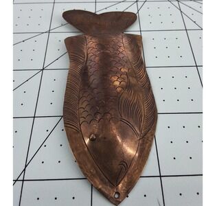 Vintage Copper Tone Metal Fish Brooch Pendant - Nautical Ocean Sea Life